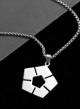 新款动漫周边bluelock蓝色监狱足球项链不锈钢蓝锁足球标志吊坠