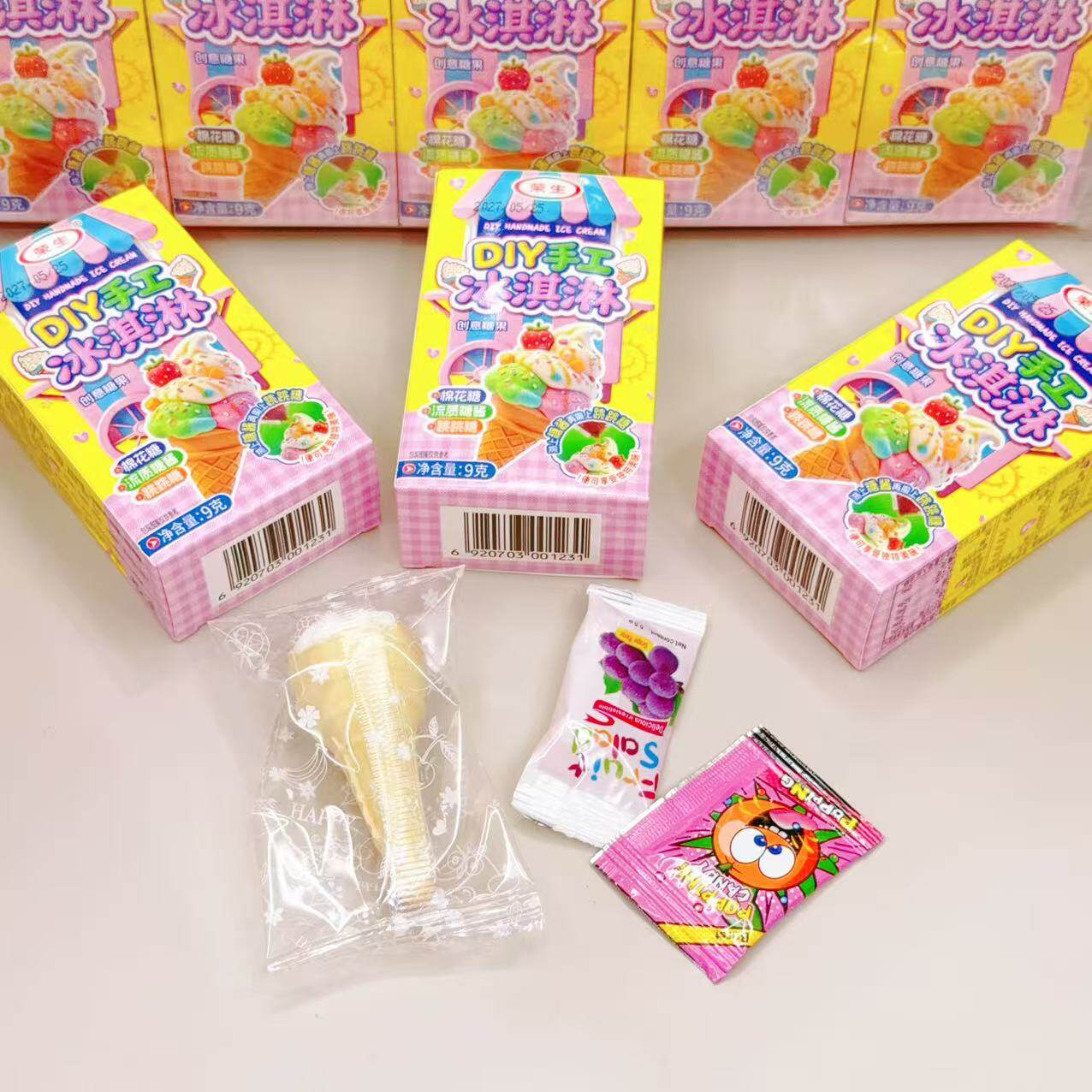 夏天爆款diy手工冰淇淋棉花糖跳跳糖果酱儿童玩具糖果批发小卖部