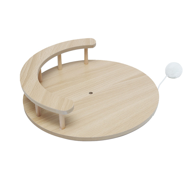 北欧侘寂风木质圆形猫玩具猫抓板猫窝宠物用品原木色可定制猫爬架