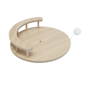 北欧侘寂风木质圆形猫玩具猫抓板猫窝宠物用品原木色可定制猫爬架