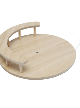 北欧侘寂风木质圆形猫玩具猫抓板猫窝宠物用品原木色可定制猫爬架