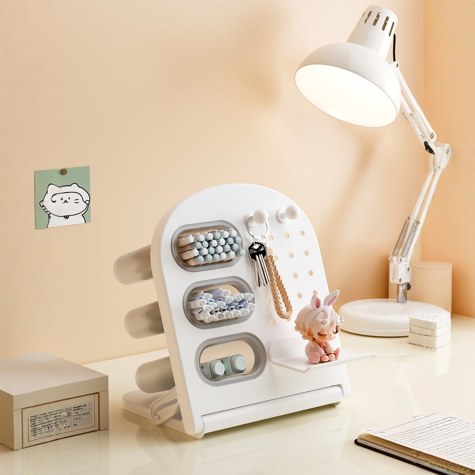 洞洞板收纳盒学生书桌文