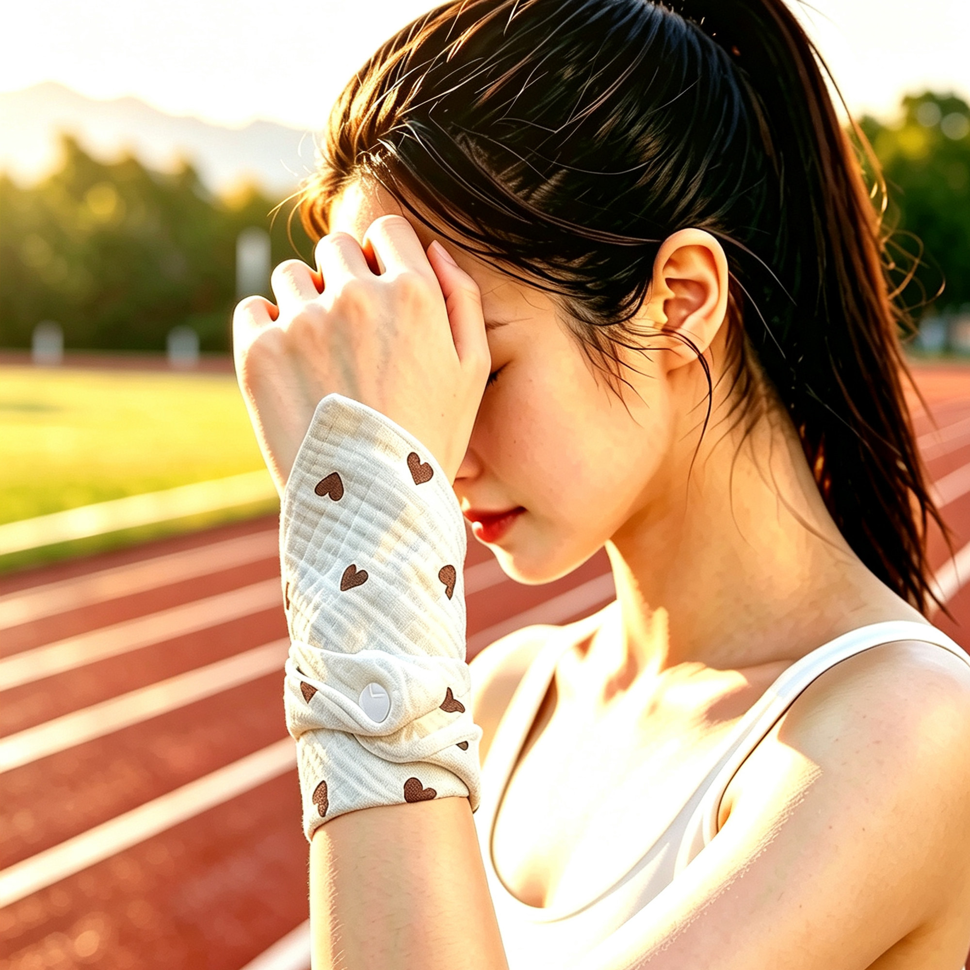 女生运动腕巾纯棉纱布擦汗巾护腕跑步健身瑜伽羽毛球便携手腕毛巾