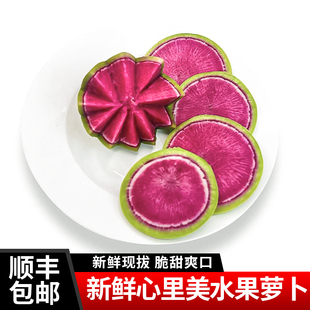 新鲜心里美水果萝卜 现拔现发生吃脆甜爽口泡菜红心萝卜 顺丰包邮