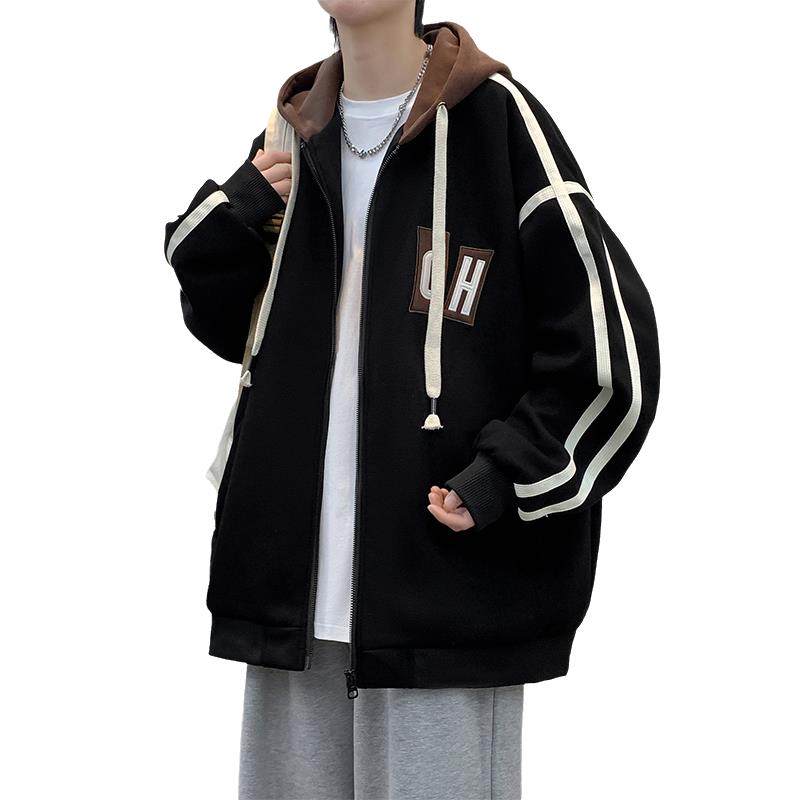 秋冬款外套男孩初高中学生帅气加绒加厚棒球服夹克青少年大童男装