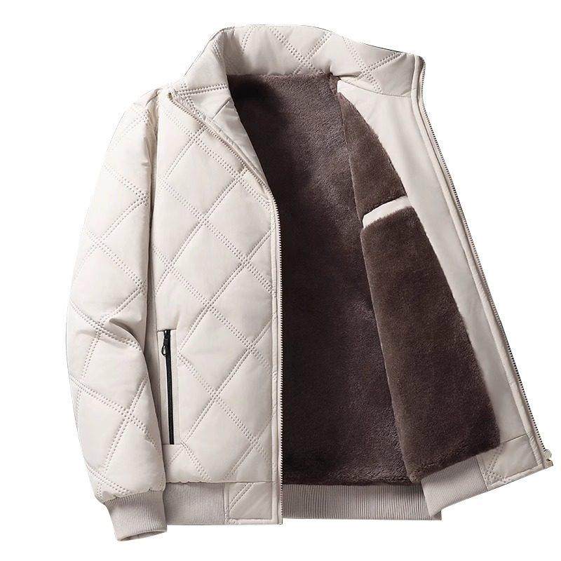 冬季加绒加厚棉服外套男2025新款立领防风夹克棉衣冬装中年爸爸装