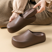 2026懒人勃肯拖鞋 女5cm轻软底内增高包头面包拖半拖踩屎感一脚蹬