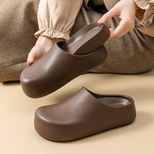 2026懒人勃肯拖鞋女5cm轻软底内增高包头面包拖半拖踩屎感一脚蹬