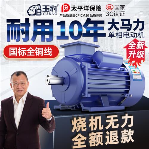 单相电机220V纯铜线 线小型两相0.75/1.1/1.5/2.2/3KW高速异步马