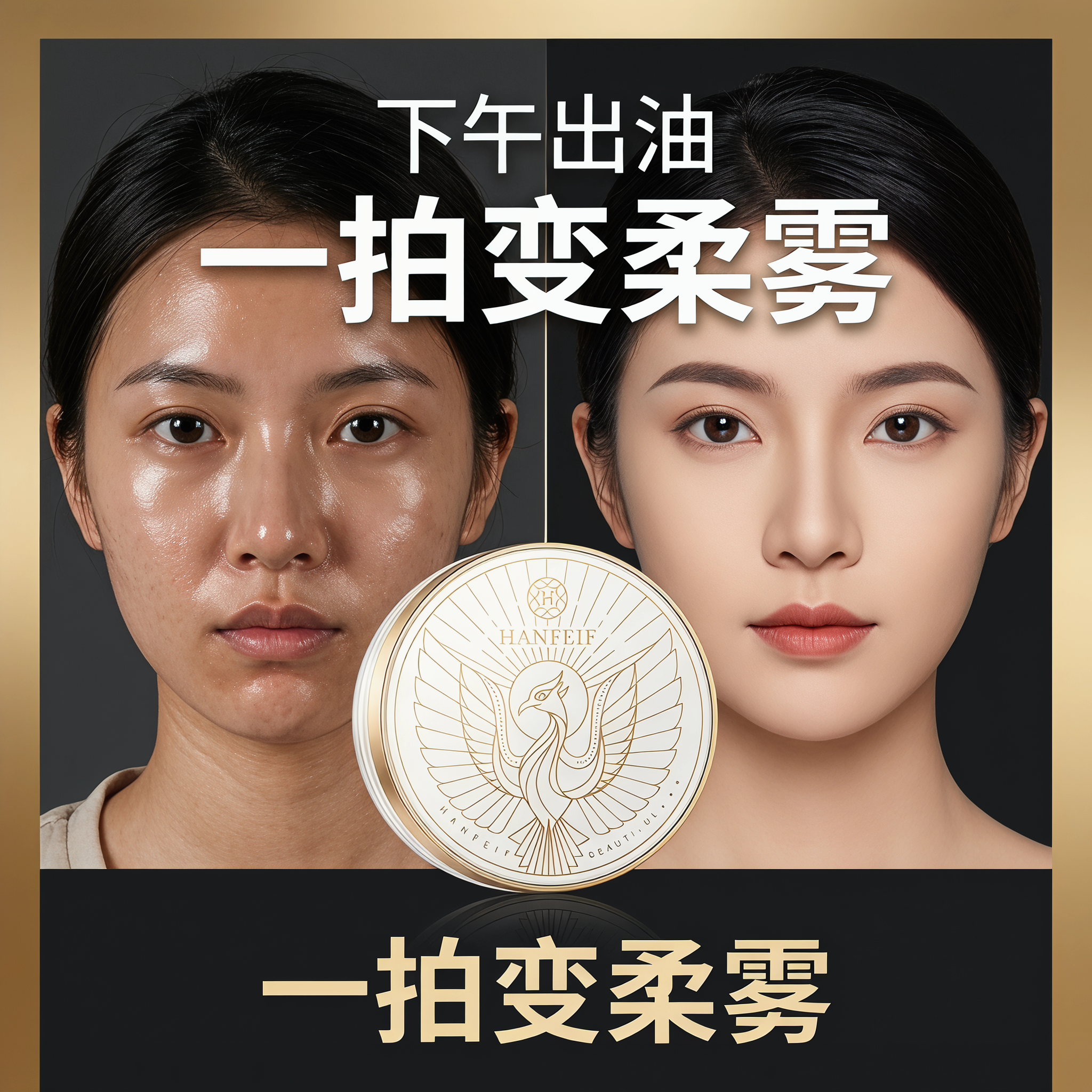 韩菲妃防水绒雾持妆散粉控油丝滑不脱妆定妆遮瑕空气提亮散粉蜜粉