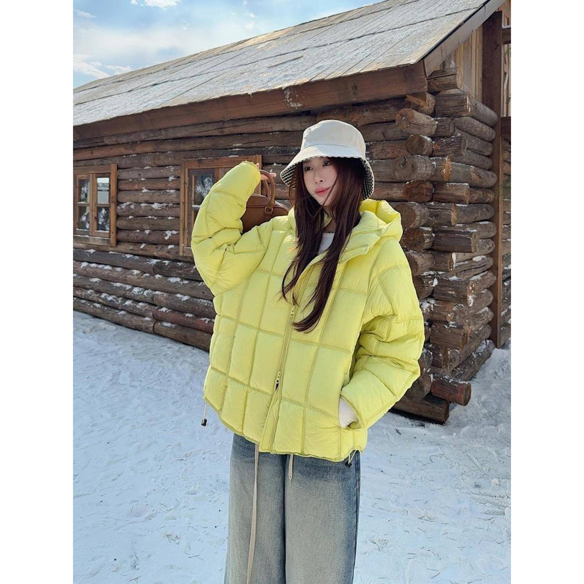 覆古面包棉服2025秋季新款连帽宽松休闲加厚保暖长袖棉衣外套女潮