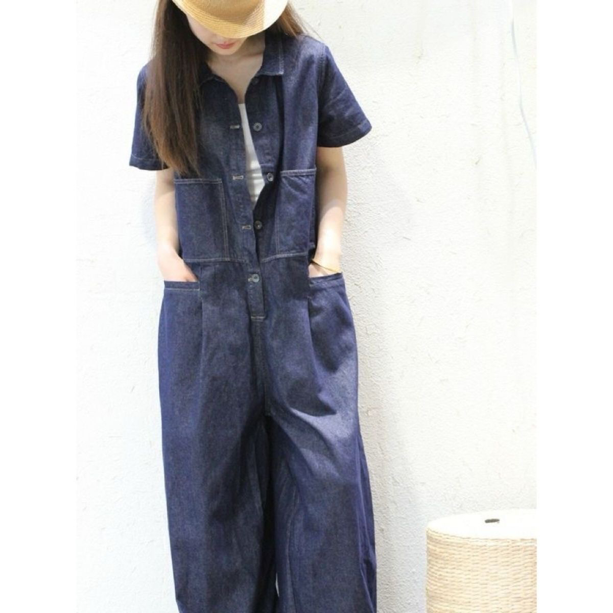 欧洲站2025夏季新品短袖牛仔连体裤休闲文艺大气显瘦显高连衣裤潮