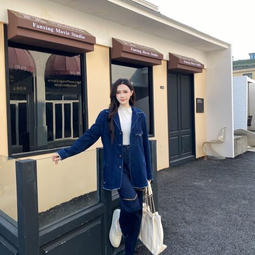 复古ins牛仔外套宽松百搭新款夹克上衣女秋季2026爆款时尚牛仔衣