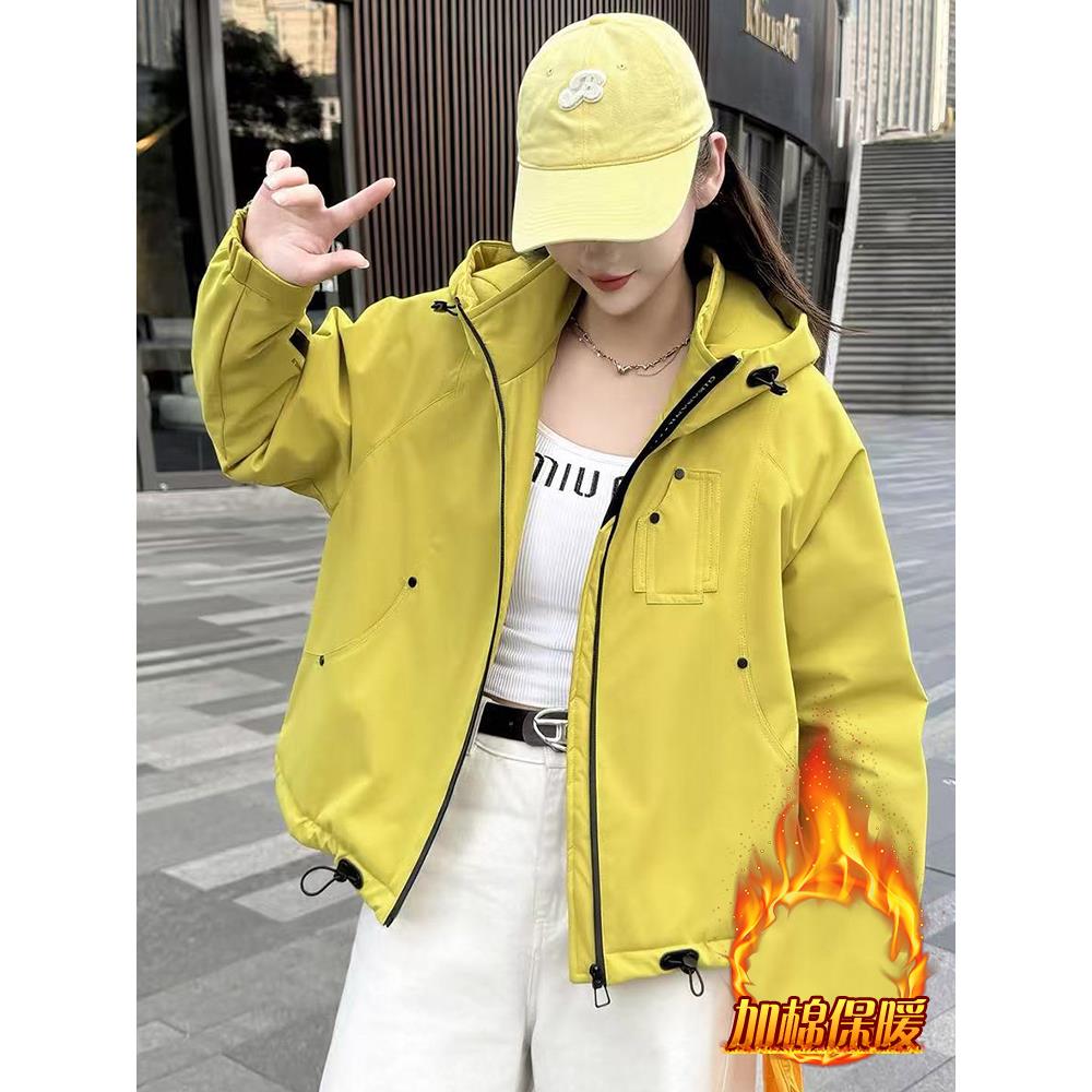 MONLOUVE巨好看的初冬冲锋衣外套女2025新款今年流行爆款加绒衣连