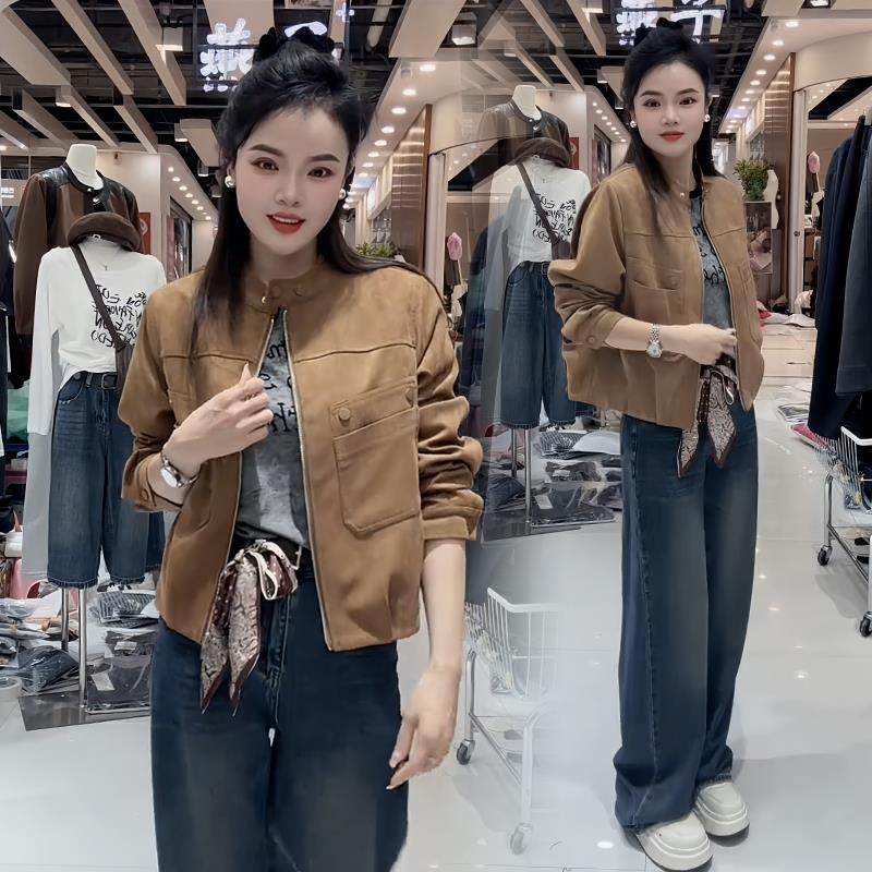 MONLOUVE韩版防风圆领厚外套女2025年冬季日常搭配中年妈妈夹克上