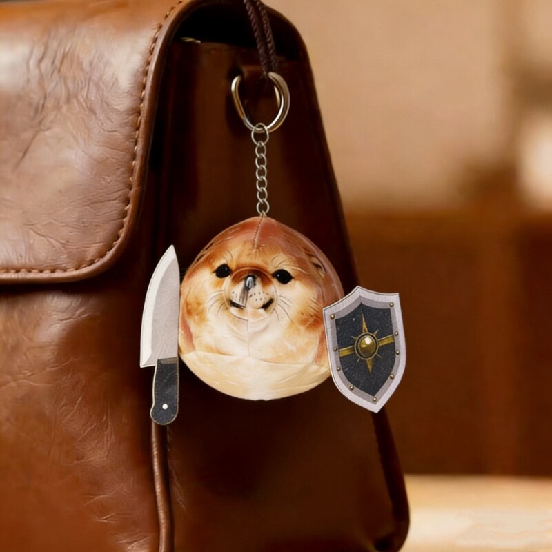 我的刀盾柴犬狗抽象表情包玩偶包包挂件搞怪毛绒背包挂饰解压礼物