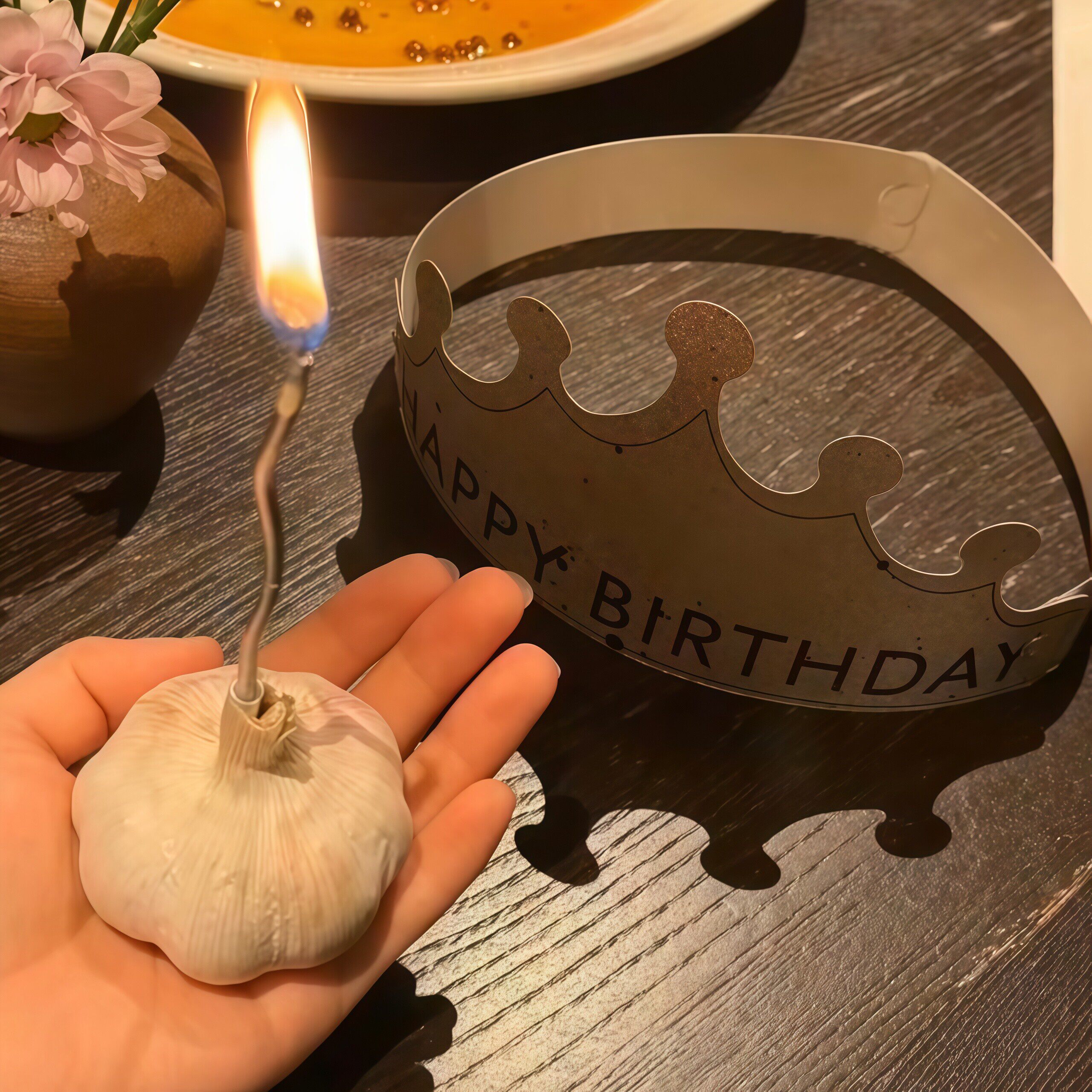 【手握胜蒜】生日蜡烛创意出片拍照道具派对礼品氛围感蛋糕装饰品