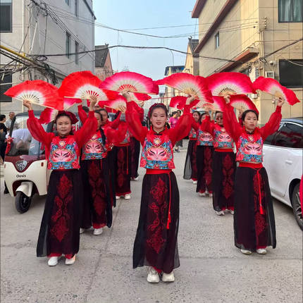 成人打鼓服女腰鼓盘鼓队中国风喜庆演出套装舞台服装秧歌服广场舞