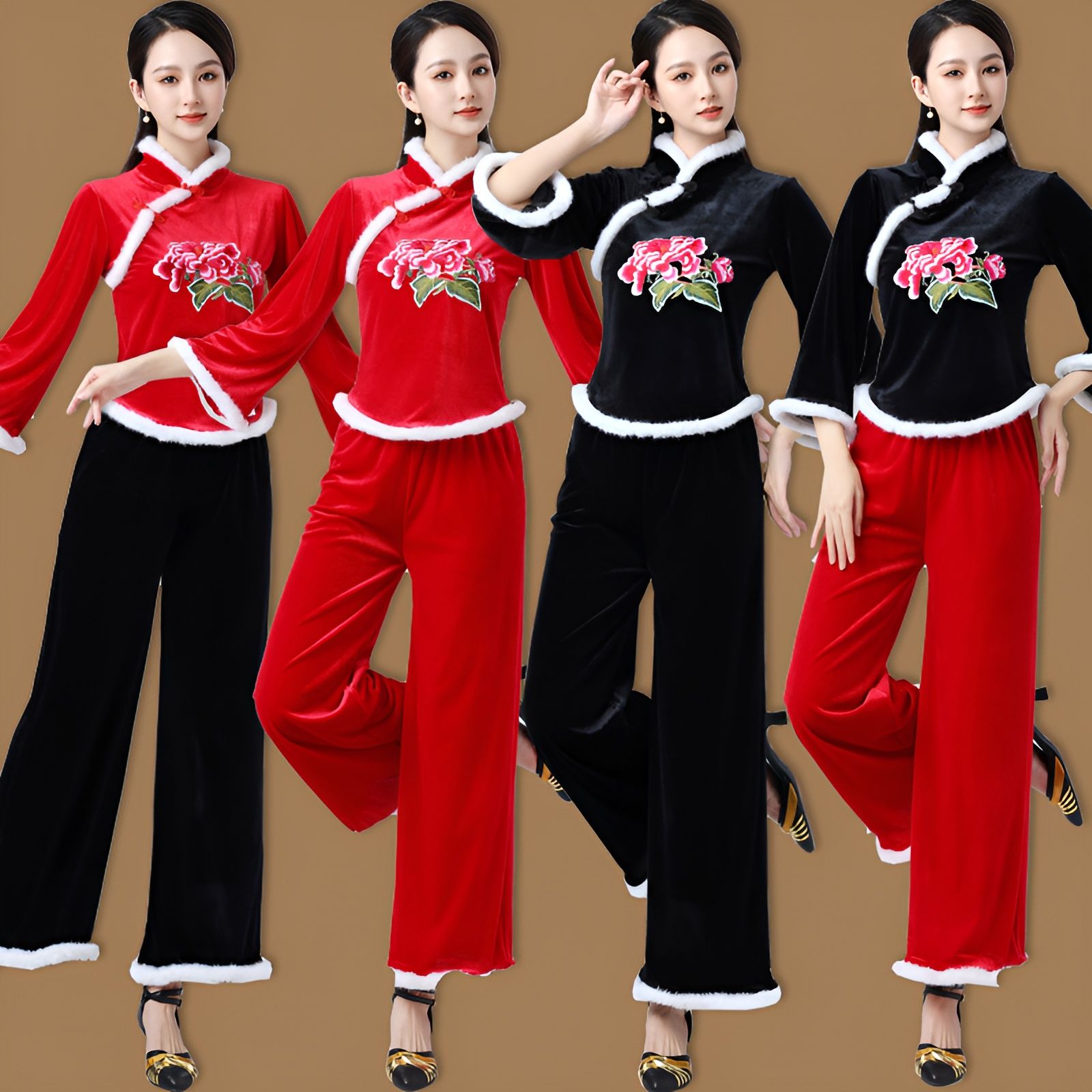 广场舞服装女秋冬新款套