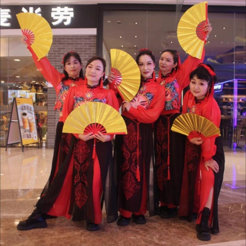 成人打鼓女款中国喜庆演出服套装龙吟舞台服装秧歌表演爵士舞广场