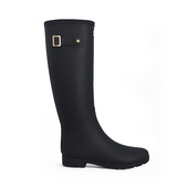 HUNTER女Refined防水雨靴时尚 哑光金色扣轻奢精致高筒长靴