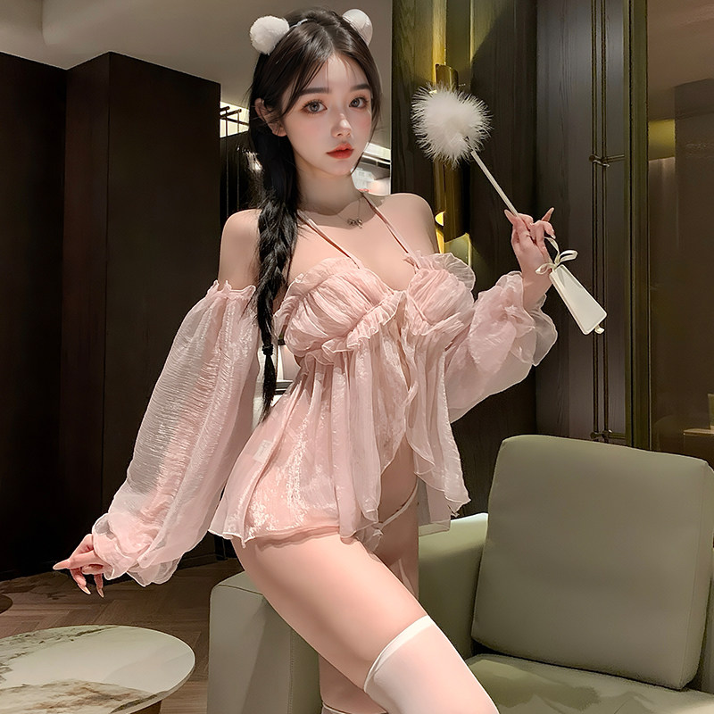圣芭拉甜美可爱纯欲透视诱惑公主睡裙性感床上火辣免脱睡衣