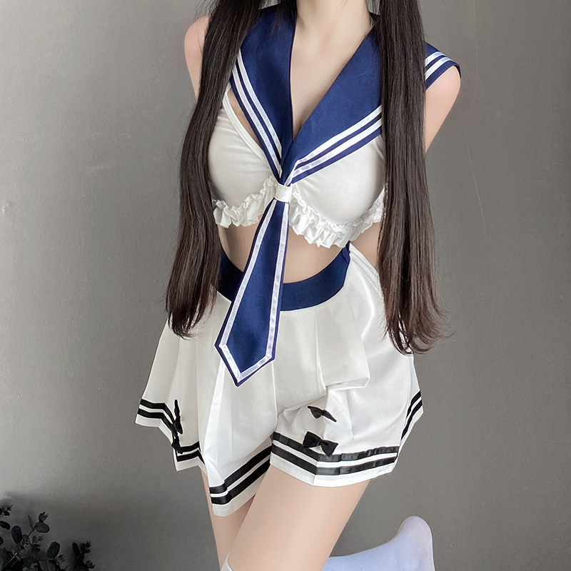 圣芭拉「水手服」性感内衣jk制服纯欲套装肚兜睡衣百褶