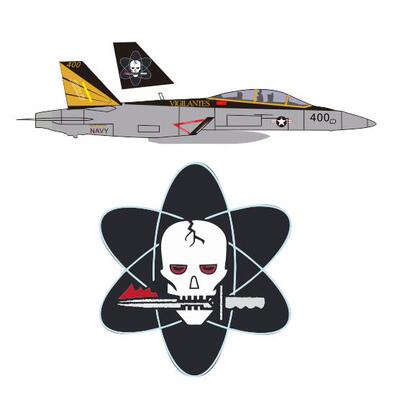 警戒者 F/A-18 模型水帖 1/350 大黄蜂 VFA-151 Vigilantes