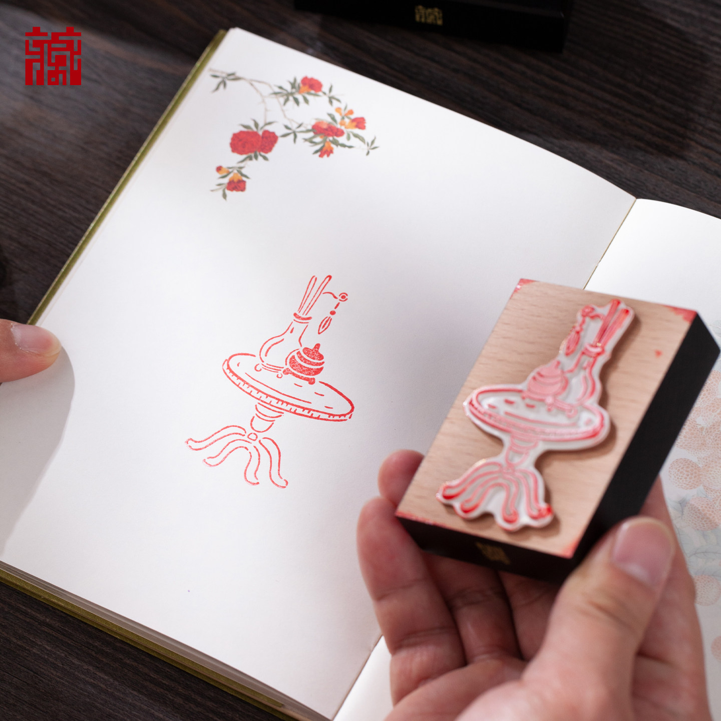 广东省博物馆图纹木质印章套盒文创礼品精致礼盒装饰收藏品送朋友