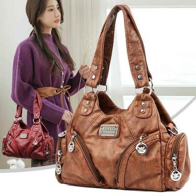 Retro Soft Leather Locomotive Bag New Trend Diagonal Stradd
