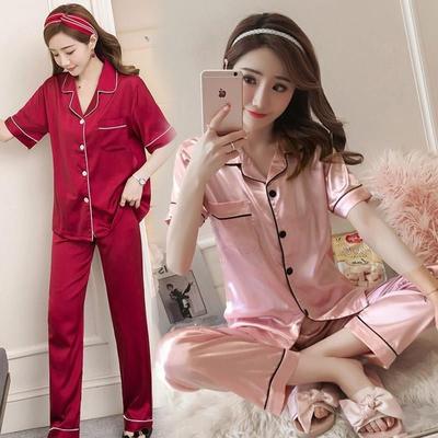 Solid Pijamas Pajamas set pyjamas ladies Nightwear Women