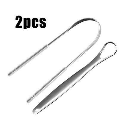 1/2 Pcs Tongue Scraper Stainless Steel Tongue Cleaner Bad Br