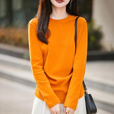 MONLOUVE秋冬打底衫女修身内搭保暖内搭配大衣柔软亲肤双面上衣