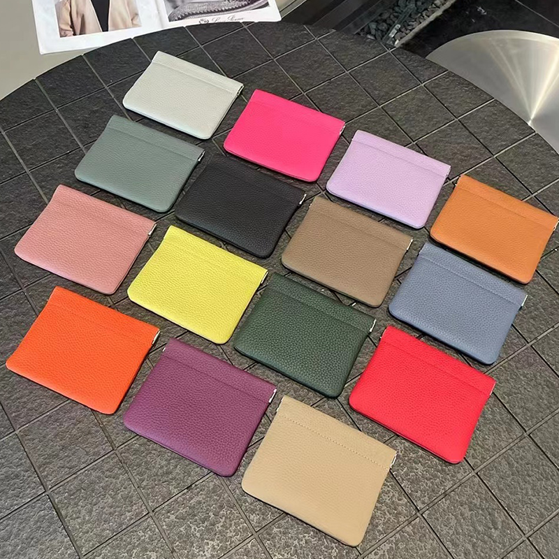 头层牛皮超薄小巧零钱包卡包