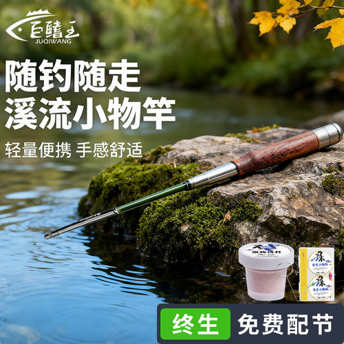 小物钓鱼竿套装便捷超短节溪流竿