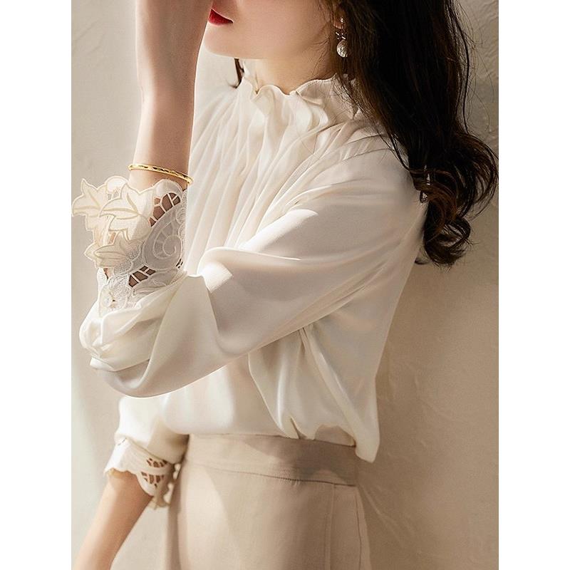 MONLOUVE欧货高档2025新款设计感小众时尚气质洋气百搭别致雪纺衬