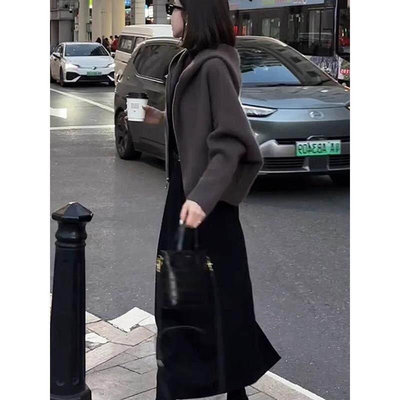 MONLOUVE春秋冬季2025年新款女士装时尚套装气质洋气连帽卫衣半身