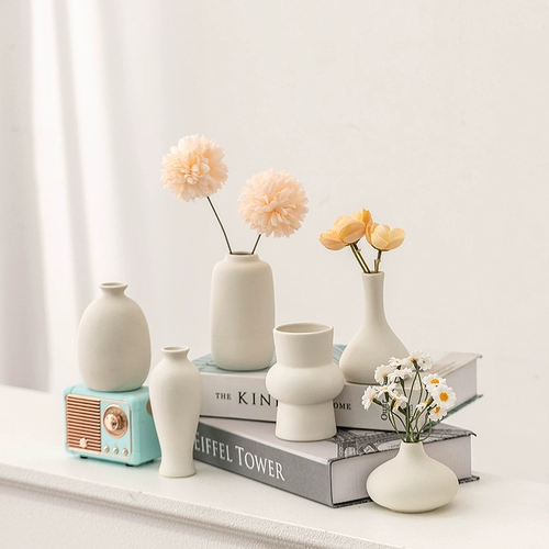 Белый брендовый декор в форме цветка для гостиной, ювелирное украшение, маленькая вазочка, простой и элегантный дизайн