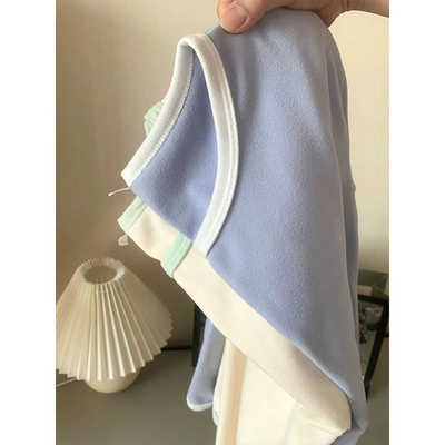 奶油拼色磨毛德绒自发热打底衫女秋冬季加厚保暖圆领百搭长袖T恤