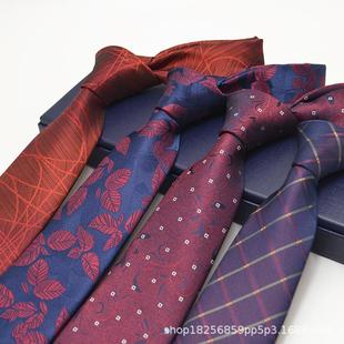 商务手打蓝色学院风学生男条纹领带男士衬衫高密度外贸涤纶丝