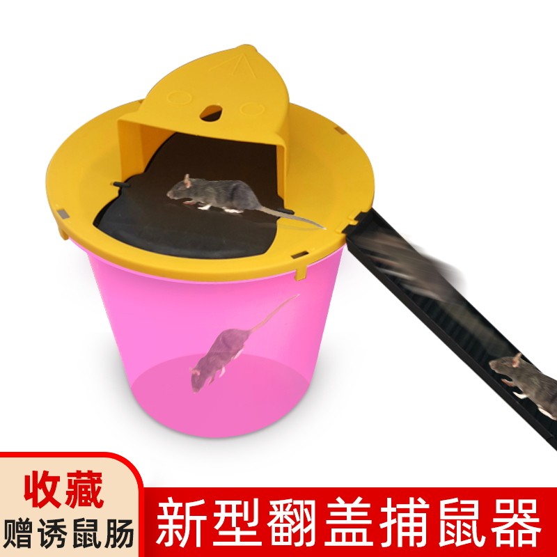 老鼠扑捉器家用灭鼠器老鼠夹子捕鼠神器全自动连续翻盖专抓陷阱桶