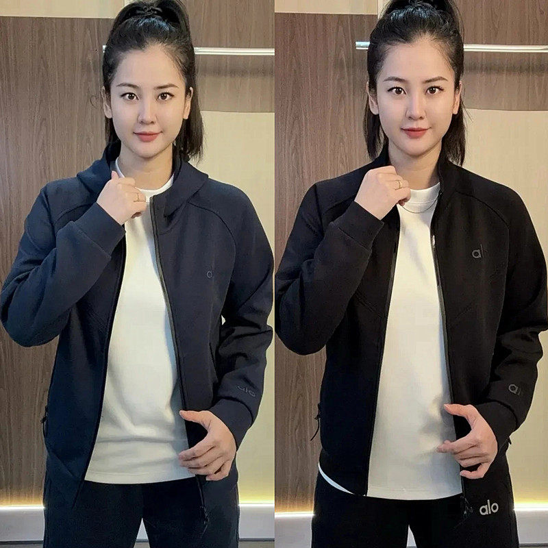 秋冬新款连帽运动夹克衫男女同款潮流印花简约百搭设计立领外套