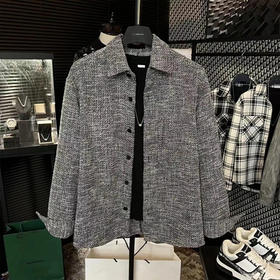 男士小香风衬衫外套复古高级感