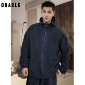 新款 双面摇粒绒休闲连帽外套男士 时尚 冬季 拼接情侣款 夹棉保暖棉服