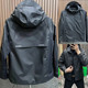 秋季 商务休闲外套 潮流纯色拼接百搭男士 新款 透气网孔连帽夹克时尚