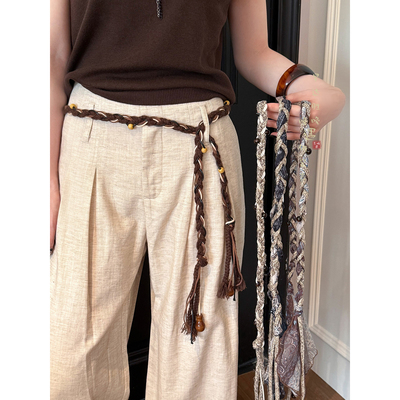 编织流苏腰链民族风复古高级感