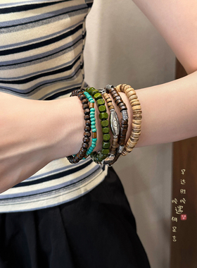 木珠串珠叠戴手链vintage中古