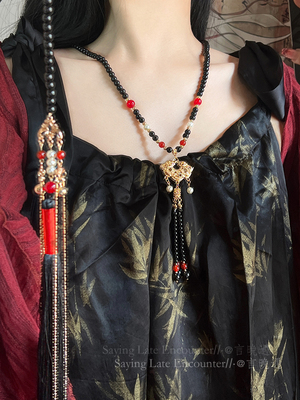 浮生梦国风璎珞项链长款背云