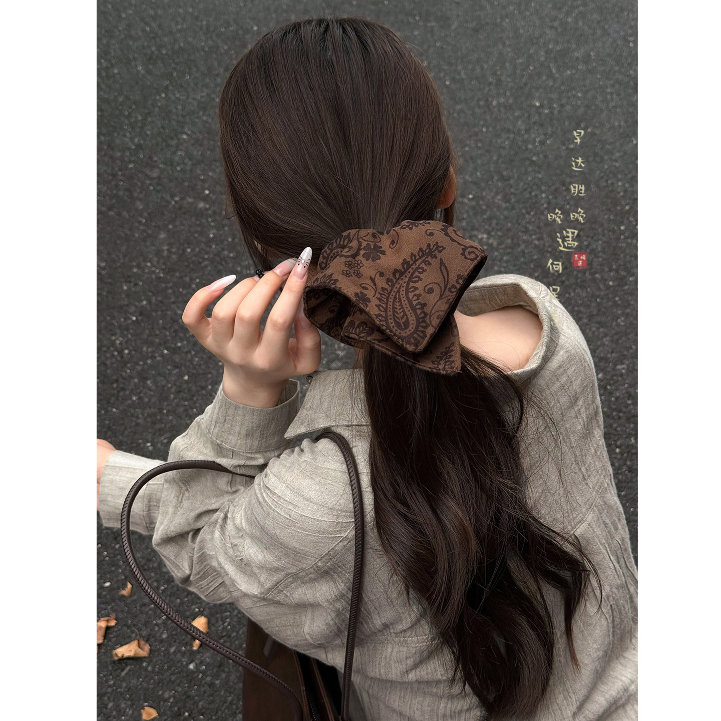 腰果花大肠发圈复古扎发头绳