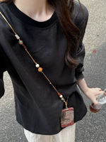 Retro beaded crossbody phone lanyard for women, 2026 new anti-drop and anti-loss phone strap thumbnail 2